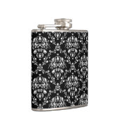 Schwarz-Weiß-Damast Flachmann (Rechts)