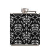 Schwarz-Weiß-Damast Flachmann (Rückseite)