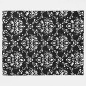 Schwarz-Weiß-Damast Fleecedecke (Vorderseite (Horizontal))