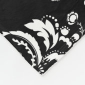 Schwarz-Weiß-Damast Fleecedecke (Ecke)