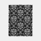 Schwarz-Weiß-Damast Fleecedecke (Vorderseite)