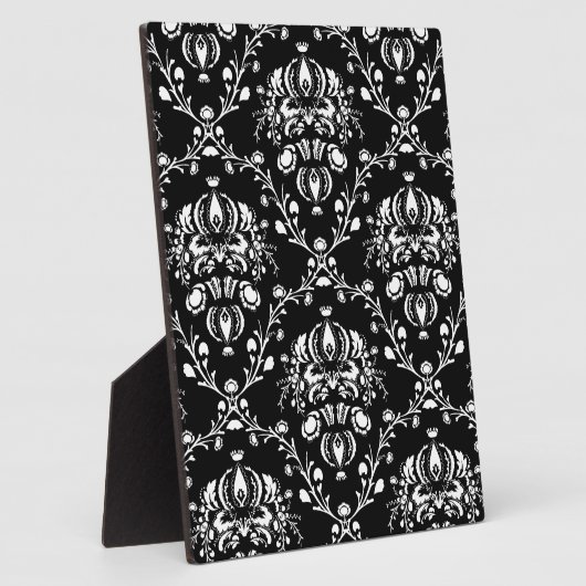 Schwarz-Weiß-Damast Fotoplatte (Seite)