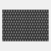 Schwarz-Weiß-Damast Geschenkpapier Set (Vorderseite)