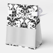 Schwarz-Weiß-Damast Geschenkschachtel (Rückseite)