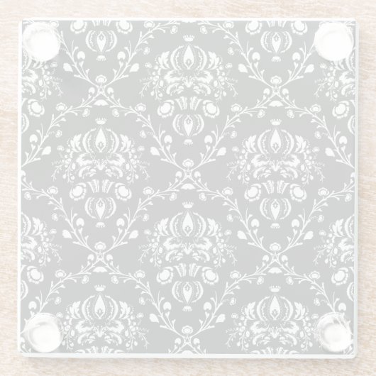 Schwarz-Weiß-Damast Glasuntersetzer (Rückseite)