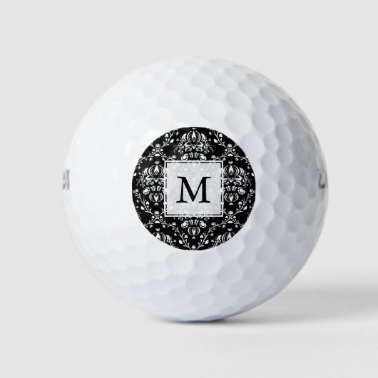 Schwarz-Weiß-Damast Golfball (Vorderseite)