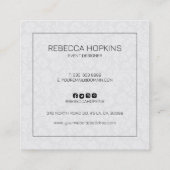 Schwarz-Weiß-Damast-Hintergrund Quadratische Visitenkarte (Rückseite)