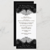 Schwarz-Weiß-Damast-Hochzeitsprogramme Programm (Vorne/Hinten)
