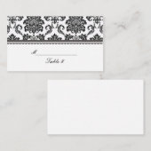 Schwarz-Weiß-Damast-Hochzeitsstipps-Platzkarten Platzkarte (Vorne/Hinten)