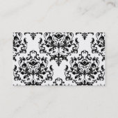 Schwarz-Weiß-Damast-Hochzeitsstipps-Platzkarten Platzkarte (Rückseite)
