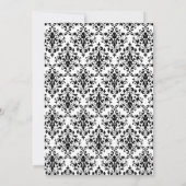 Schwarz-Weiß-Damast-Imitate Silberbandhochzeit Einladung (Rückseite)