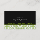 Schwarz-Weiß-Damast-Innenausstattung Visitenkarten Visitenkarte (Rückseite)