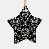 Schwarz-Weiß-Damast Keramik Ornament (Rechts)