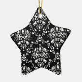 Schwarz-Weiß-Damast Keramik Ornament (Links)