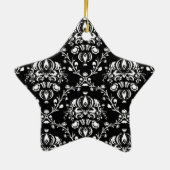 Schwarz-Weiß-Damast Keramik Ornament (Hinten)