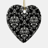 Schwarz-Weiß-Damast Keramik Ornament (Rechts)