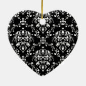 Schwarz-Weiß-Damast Keramik Ornament (Hinten)