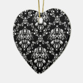 Schwarz-Weiß-Damast Keramik Ornament (Links)