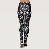 Schwarz-Weiß-Damast Leggings (Rückseite)