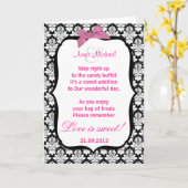 Schwarz-Weiß-Damast-Liebe ist eine süße Gedicht-Ka Karte (Gelbe Blume)