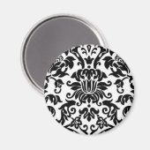 Schwarz-Weiß-Damast Magnet (Vorderseite/Rückseite)