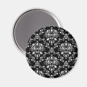 Schwarz-Weiß-Damast Magnet (Vorderseite/Rückseite)
