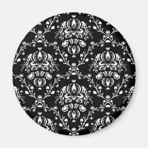Schwarz-Weiß-Damast Magnet