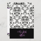Schwarz-Weiß-Damast, maßgeschneiderte Hochzeit Einladung (Vorne/Hinten)