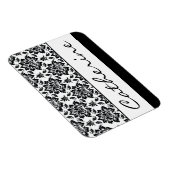 Schwarz-Weiß-Damast mit benutzerdefinierbarem Name Magnet (Rechte Seite)