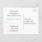 Schwarz-Weiß-Damast mit Blue-UAWG-Postkarte Einladungspostkarte (Rückseite)