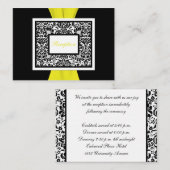 Schwarz-Weiß-Damast mit gelber Verschlusskarte Begleitkarte (Vorne/Hinten)