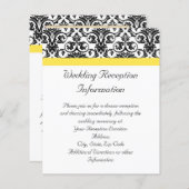 Schwarz/Weiß-Damast mit lebhaftem Gelb (Vorne/Hinten)