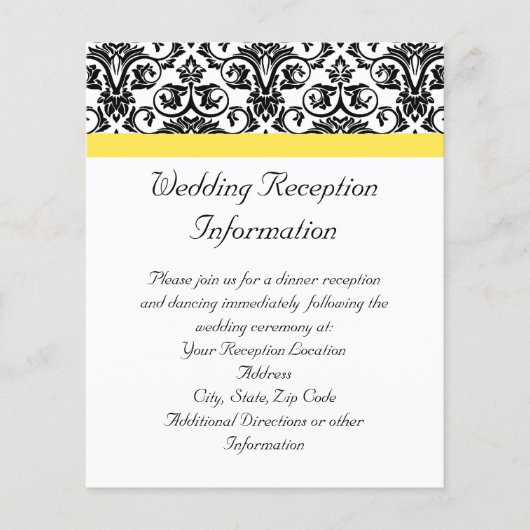 Schwarz/Weiß-Damast mit lebhaftem Gelb (Vorderseite)