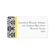 Schwarz/Weiß-Damast mit lebhaftem Gelb