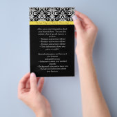 Schwarz/Weiß-Damast mit lebhaftem Gelb Flyer (Handgriff)