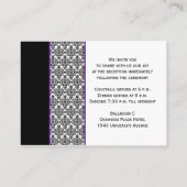 Schwarz-Weiß-Damast mit Lila Verschlusskarte Begleitkarte (Rückseite)