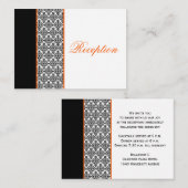 Schwarz-Weiß-Damast mit orangefarbener Verschlussk Begleitkarte (Vorne/Hinten)