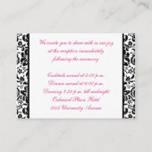 Schwarz-Weiß-Damast mit rosa Verschlusskarte Begleitkarte (Rückseite)