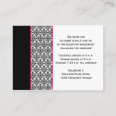 Schwarz-Weiß-Damast mit rosa Verschlusskarte Begleitkarte (Rückseite)