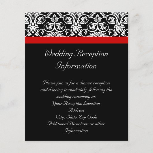 Schwarz/Weiß-Damast mit/roter Akzent entfernen (Vorderseite)