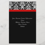 Schwarz/Weiß-Damast mit/roter Akzent entfernen Flyer (Hinten)