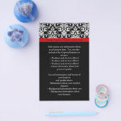 Schwarz/Weiß-Damast mit/roter Akzent entfernen Flyer (Einzeln)