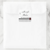Schwarz-Weiß-Damast mit Ruby-Umschlag Aufkleber (Tasche)