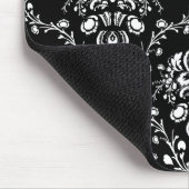 Schwarz-Weiß-Damast Mousepad (Ecke)