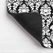 Schwarz-Weiß-Damast Mousepad (Ecke)
