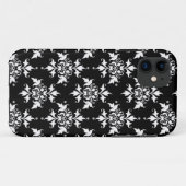Schwarz-Weiß-Damast-Muster Case-Mate iPhone Hülle (Rückseite (Horizontal))