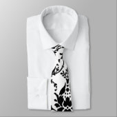 Schwarz-Weiß-Damast-Muster Krawatte (Gebunden)