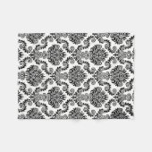 Schwarz-Weiß-Damast-Muster{Pick Deine Farbe} Fleecedecke (Vorderseite (Horizontal))