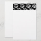 Schwarz-Weiß-Damast-Musterböden Briefpapier (Vorne/Hinten)