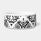 Schwarz-Weiß-Damast Napf (Rechts)